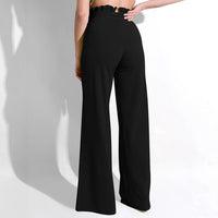 Solid-color Plus-size Loose Casual Womens Trousers