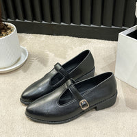 Retro Black New French Pointed Women's Short High Heels