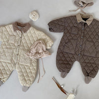 Thickened Winter Cotton Dress Going Out Rompers Onesie Hat