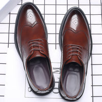 New Men's Brogue Leather Business Casual British Formal Leather Shoes