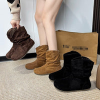 Retro Versatile Round-toe Slim Martin Boots For Women