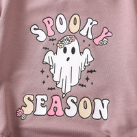 Halloween Letter Print Long Sleeve Round Neck Triangle Rompers Infant