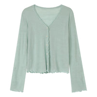 Tree Fungus-like Lacework Knitted Button Cardigan