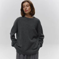 Loose And Warm Simple Pullover Solid Color Knitted Sweater