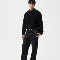 Mens Organic Cotton Ribbed Chunky-Knit Crew-Neck Sweater From Xinjiang