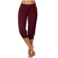 Women's Knitted Cropped Casual Slim-Fit Trousers