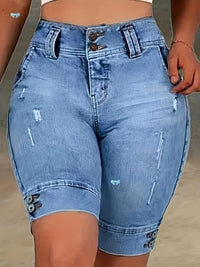 Women's Fashionable Slim-Fit Denim Shorts