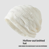 Knitted Hollow Cotton-Linen Face-Slimming Headwrap For Women