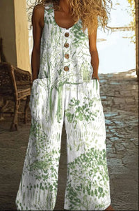 Casual Retro Personalized Printed Jumpsuit