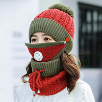 New Women's Fleece Thickened Warm Knitted Wool Hat