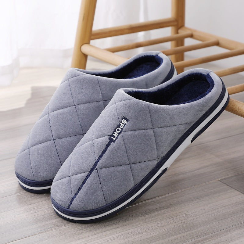 Men's Cotton Slippers Plus-sized Home Warm Platform Plus