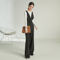 Sleeveless High Waist Strap Casual Knit Jumpsuit Autumn