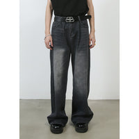 Personality Denim Men's Straight Washed I Loose Wide-leg Pants