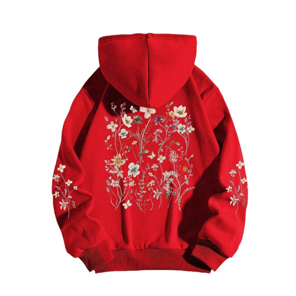 Women's Colorful Flower Print Sweatshirt Sweater