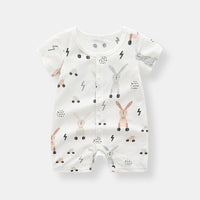 Bamboo Fiber Baby Clothes Summer Short Sleeve