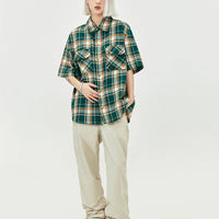 New Summer Design American-style Vintage Plaid Shirt