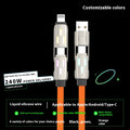 Expansion Adapter Real Silicone Data Four-in-one Car Charging Cable