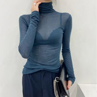 New Springautumn Turtleneck Long-sleeve Top For Women
