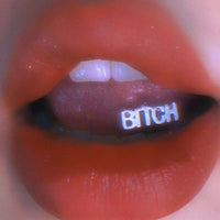 Satan's Children Alphabet Tongue Studs Perforated Titanium Steel