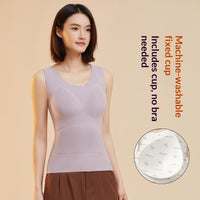 Merino Wool-Filled Seamless Fleece-Lined Thickened Thermal Padded Vest