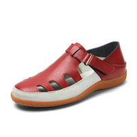 Plus Size Flat Heel Sandals Women's Toe Cap Hollow Breathable