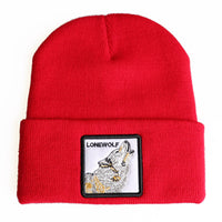 Winter Animal Embroidered Knitted Wool Hat