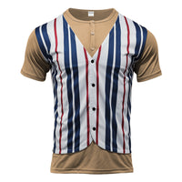 Retro False Two-piece Patchwork Shirt Summer Design Casual V-neck Cardigan