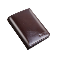 Men's Wallet Short Zipper Buckle Oil Wax Leather