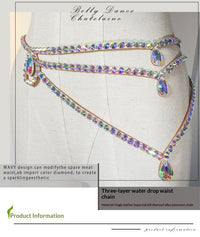 New Belly Dance Waist Chain, Heavy-duty Hot Drilling Oriental Dance Handmade