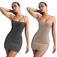 Women's Sexy Halter Neck Tube Dress With Arm-Covering Sleeves