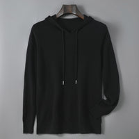 Mens Relaxed-fit Hooded Sweatshirt With Long Sleeves For Casual Wear
