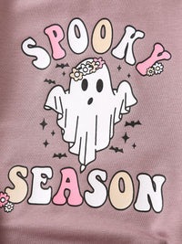 Halloween Letter Print Long Sleeve Round Neck Triangle Rompers Infant