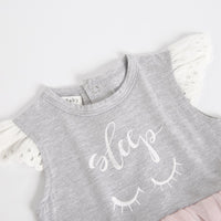 Summer Baby Princess Romper Cartoon Print Angel Sleeve Cotton Romper