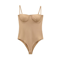Slim-fit Slimming High Waist Silk Satin Textured Underwear Jumpsuit