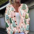 Cardigan Sweater Coat Single Row Button Sweater Printing