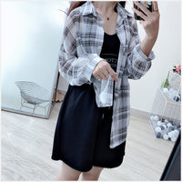 Women's Loose Long Sleeve Lapel Single Breasted Ultra-thin Cardigan Shirt