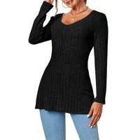 Womens Stylish Casual Slim-fit Knit Top