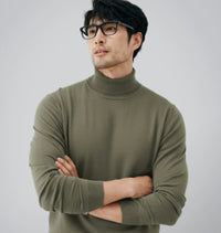 Mens Casual Turtleneck Sweaterthermal Base Layer Knit For Fall And Winter