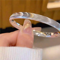 9999 Solid Silver Closed Bangle Bracelet - Brushed Finish Minimalist Smooth Band for Women