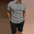 Men's Casual Printed Top And Shorts Two-piece Set