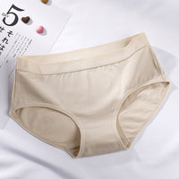 Cotton Mid-waist Girls Cotton Underwear Simple Solid Color