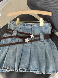 XINGX Belt Retro Belt Denim Skirted Leggings Decoration