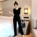 Women's High Waist Loose Wide Leg Ruffled Jumpsuit