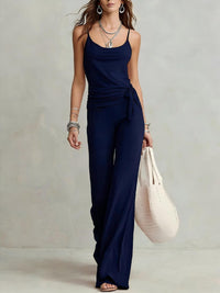 Casual Camisole Top And High-waisted Wide-leg Pants Set