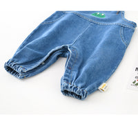 Boys' Fashion Simple Denim Backpack Pants