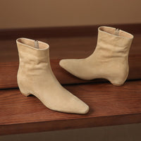 Womens Stylish Ankle Boots With Built-in Height Lift Side Zipper And Cozy Fleece Lining