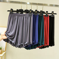 Summer High-waist Loose-fitting Skirt-trousers Capri Pants Wide-leg