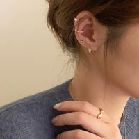 Silver Personalized Loving Heart Zircon Minimalist Ear Clip