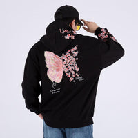 Printing Plus Velvet Hooded Long Sleeve Loose Pullover Sweater