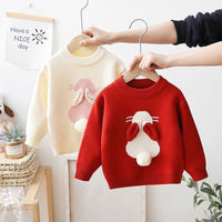 Girls' Knitted Thickened Integral Velvet Sweater